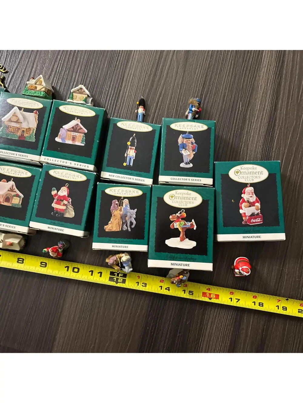 Vintage 90's Hallmark Collectors Mini Ornaments Lot of 20 Santa Cottage Reindeer